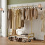 Clothes Rack Heavy Duty Clothing Rack With Wheels, Adjustable Garment Rack For Hanging Cloth Loads 400 Lbs Chrome