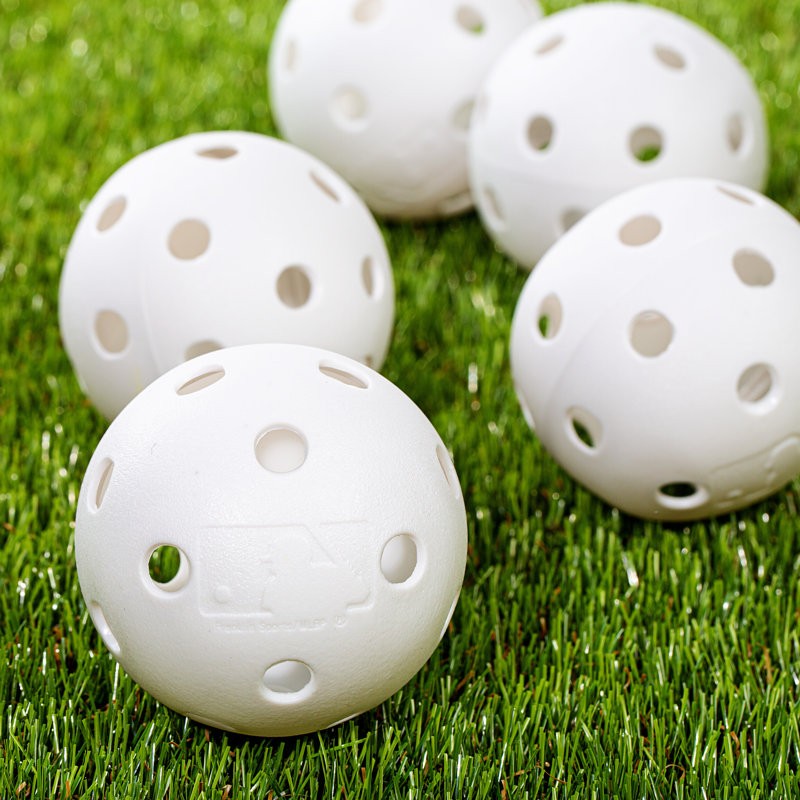 Balles de baseball de remplacement en plastique Franklin - 70 mm, taille de baseball officielle - Jaune - paquet de 8