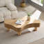 Table basse cylindrique en bois de forme artisanale 42,52 pouces