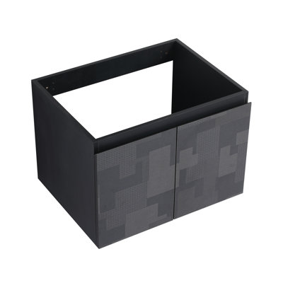 Panneau de porte d'armoire de salle de bain en contreplaqué noir - porte de remplacement de meuble-lavabo de 24 pouces avec poignée inclinée cachée, conception écologique