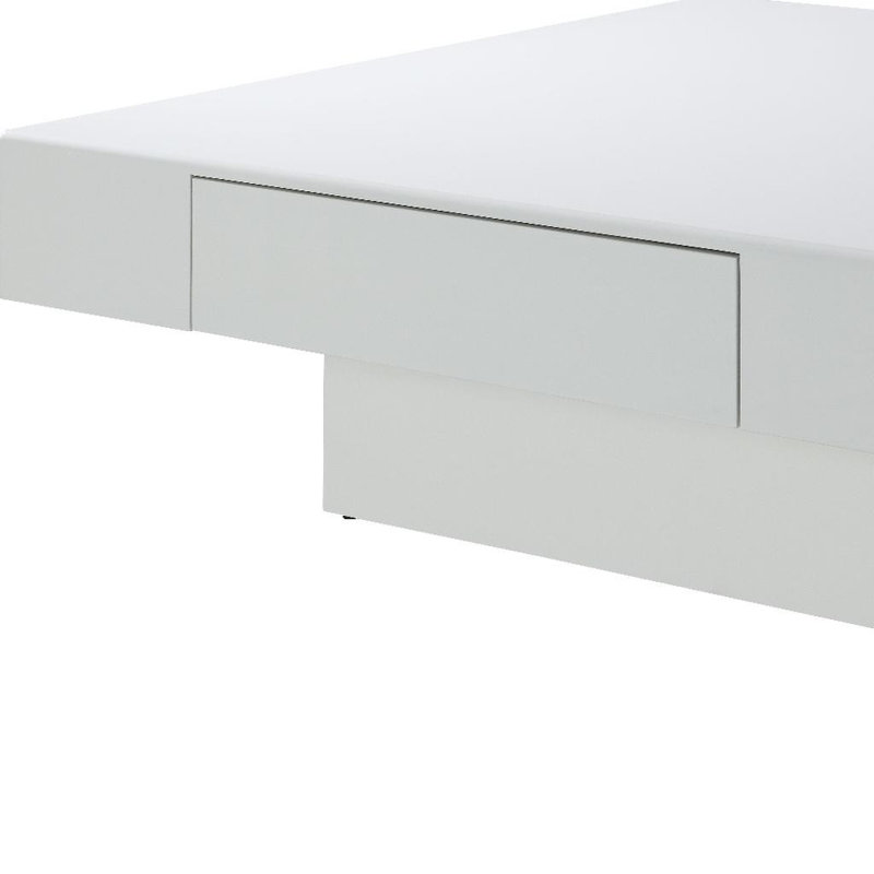 Table basse à piédestal carré en bois 43 po avec tiroir