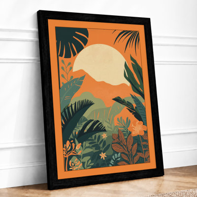 Sunset Silhouette Tropical - Framed Print