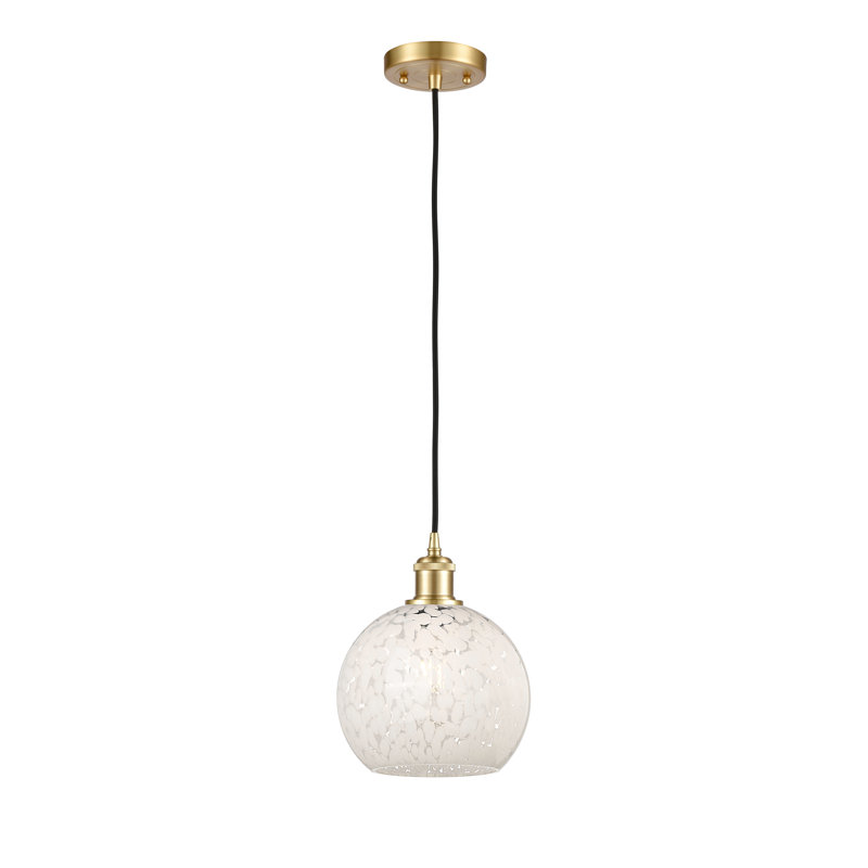 Luminaire suspendu 1 lumière Nathalie, H 10 po x l 8 po x P 8 po, Or satiné