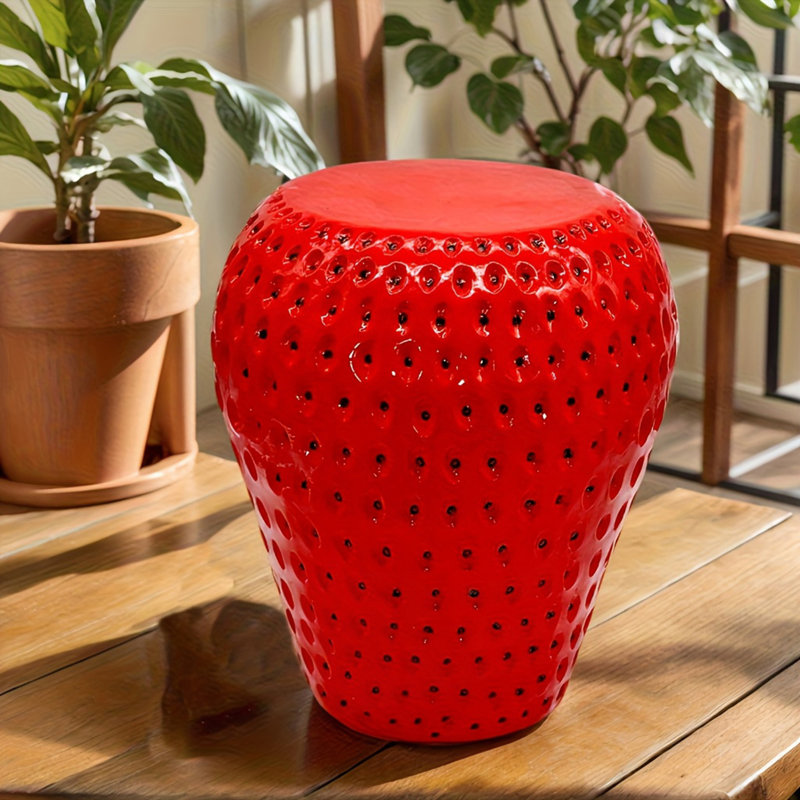Tabouret Strawberry Fruit, tabouret surdimensionné en résine, table d'appoint