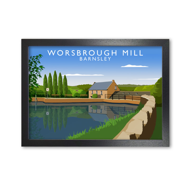 Worsbrough Mill Barnsley by Richard O'Neill - Single Picture Frame Print, Black, 21 cm H x 297 cm W