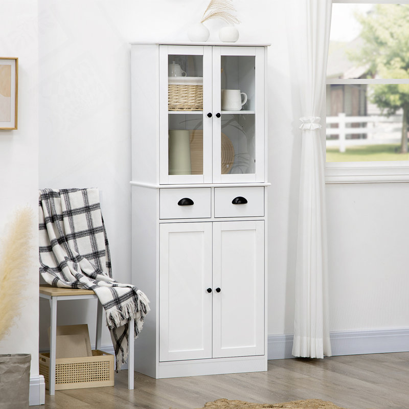 61" Tall Pantry Cabinet with Adjustable Shelves, and 2 Drawers