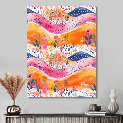 Rose, orange, abstrait, paysage boho II