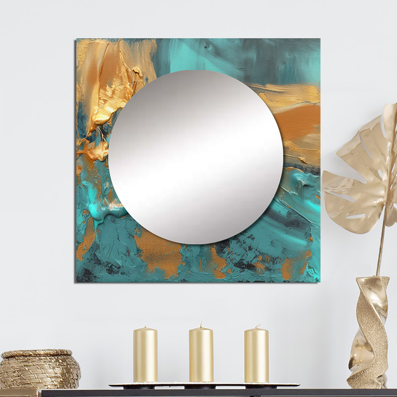 Deontea - Miroir carré abstrait mural pour chambre à coucher, 29 po x 29 po