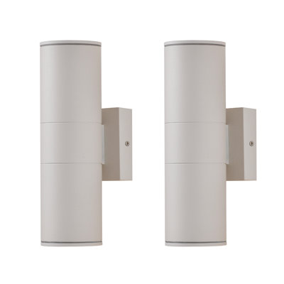 2-Pack 12" Modern LED Up and Down Outdoor Wall Lantern, Aluminum Round Outdoor Wall Light, IP65 Waterproof