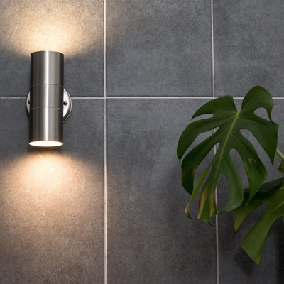 Manz 2 - Bulb 16.5cm H Outdoor Armed Sconce with Dusk to Dawn
