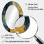 «Abstraction on Retro Blue II» - Grand miroir mural ovale en métal-40585589