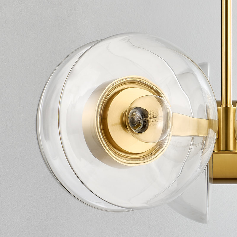 Lustre 6 lumières Kert, H 12 po x l 27 po x P 27 po, Laiton vieilli