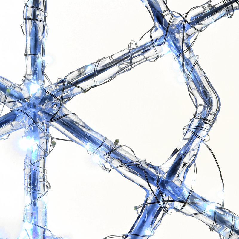 Hexagon Ice Crystal Snowflake Pair With LED Lights