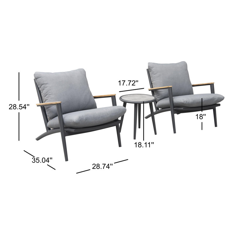 Buffet Hiram Anara Adela - Chêne flottant, Gris