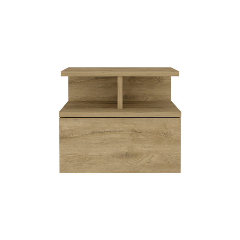 Floating Nightstand, One Drawer, Beige
