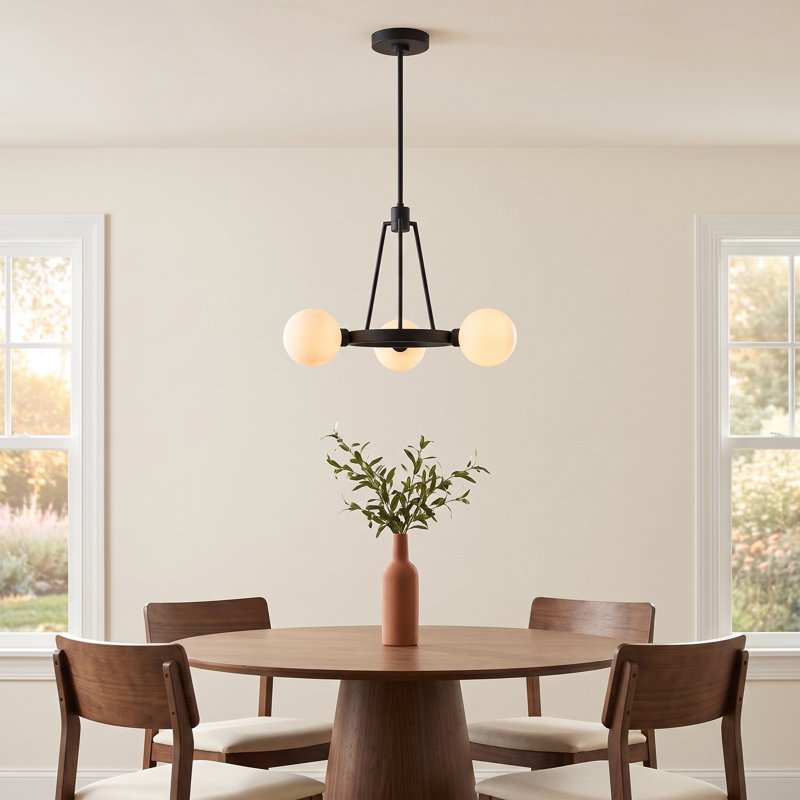Loane 3-Light Chandelier, Midnight Black