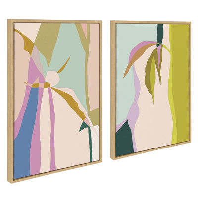 «Delight in the Moment 1 and 2» par Alicia Schultz, ensemble d'art mural sur toile encadrée