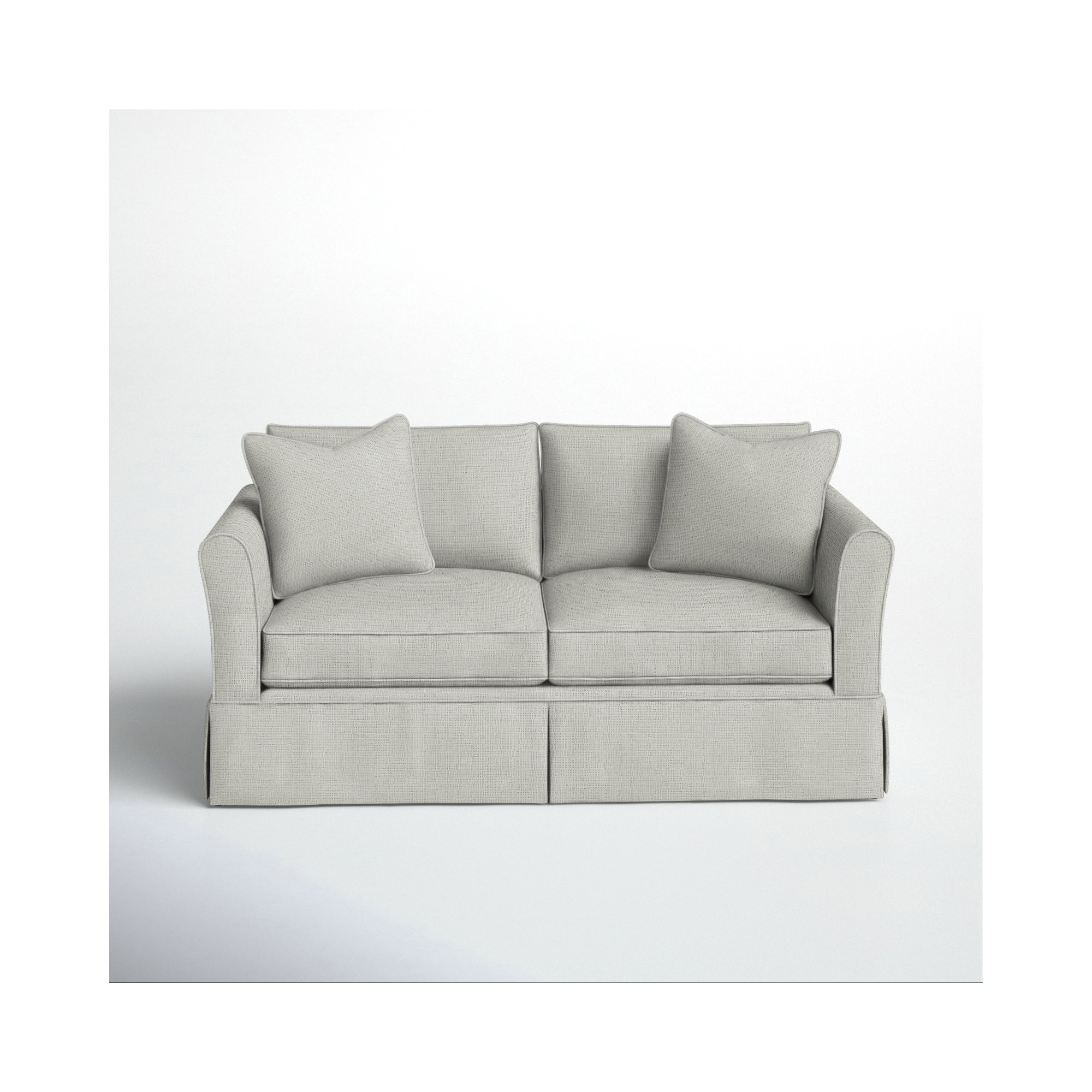 Shelby 60'' Upholstered Sleeper Sofa, Drusky Moonglow Sustain® Basketweave