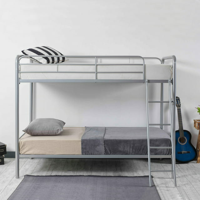 Lit plateforme en métal Altariq, gris