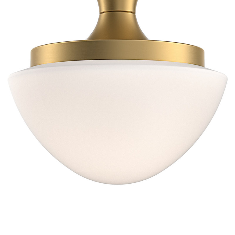 Hinkley Knox Semi-Flush Mount Schoolhouse Style Ceiling Light, Lacquered Brass