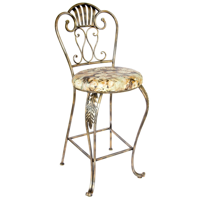 Fales Upholstered Counter Stool with Metal Frame