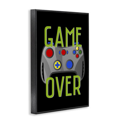 Game Over with Controller Framed Giclee Art by Kim Allen