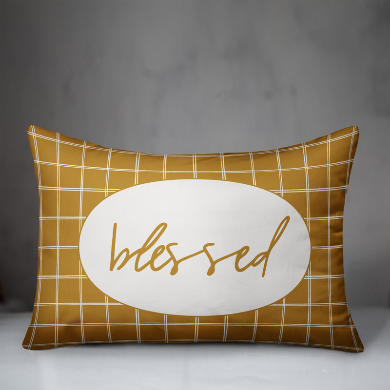 Plaid Outdoor Reversible Throw Pillow, Yellow