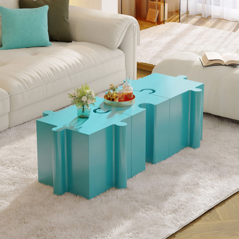 Table d'appoint, table modulaire à bord concave Mgo - acheter simple ou combiner, Bleu