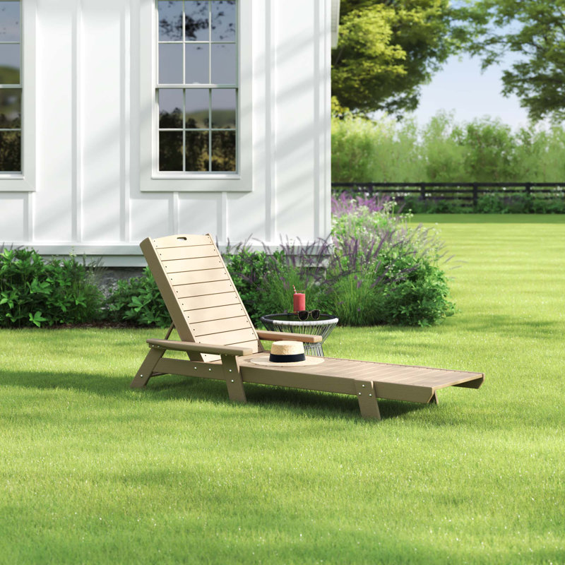 Laguna Outdoor Chaise Lounge, Weather Wood
