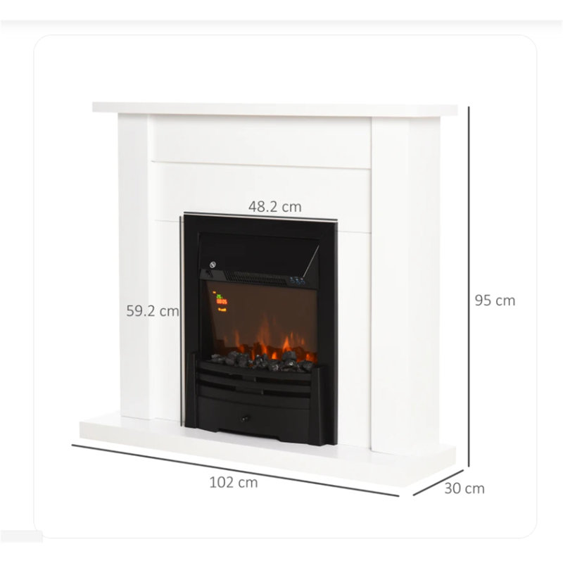 Jaycee Belfry Heating 102cm W Electric Fireplace with 6820 BTU