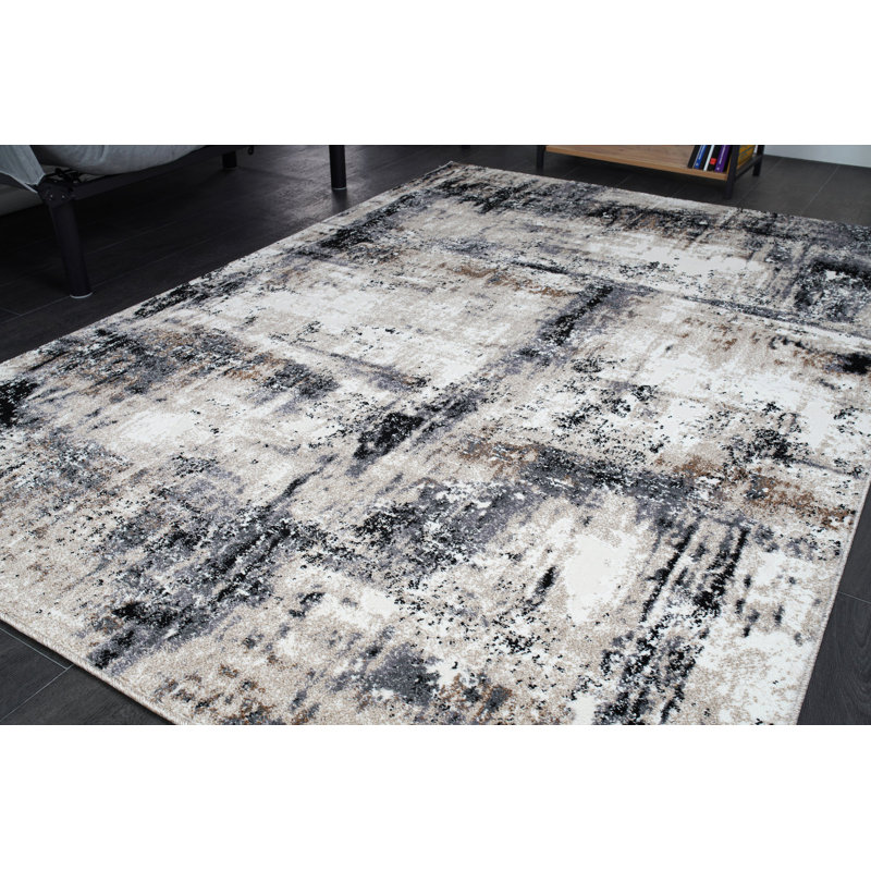 Tapis gris / noir Emerence, Rectangle 3 pi 11 po x 5 pi 3 po