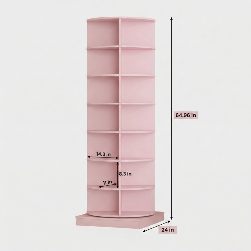 NOUVEAU carrousel à chaussures rotatif à 360 degrés en rose avec sept niveaux, capacité pour jusqu'à 28 paires de chaussures