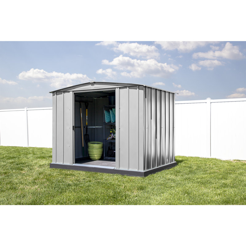 Arrow 8' x 6' Flute Grey Steel Storage Shed