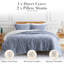 Ensemble de literie réversible Southshore Fine Linens Modern Foliage Blue en microfibre, 1 housse de couette et 2 taies d'oreiller standard, fermeture éclair invisible et attaches aux coins-216139002-216139001