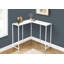 Table d'appoint, console, entrée, étroit, d'angle, salon, chambre à coucher, stratifié blanc, métal blanc, contemporain, moderne