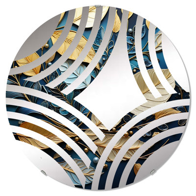 Miroir décoratif à motif de feuilles dorées Charm In Winter II - MIR114777-Round