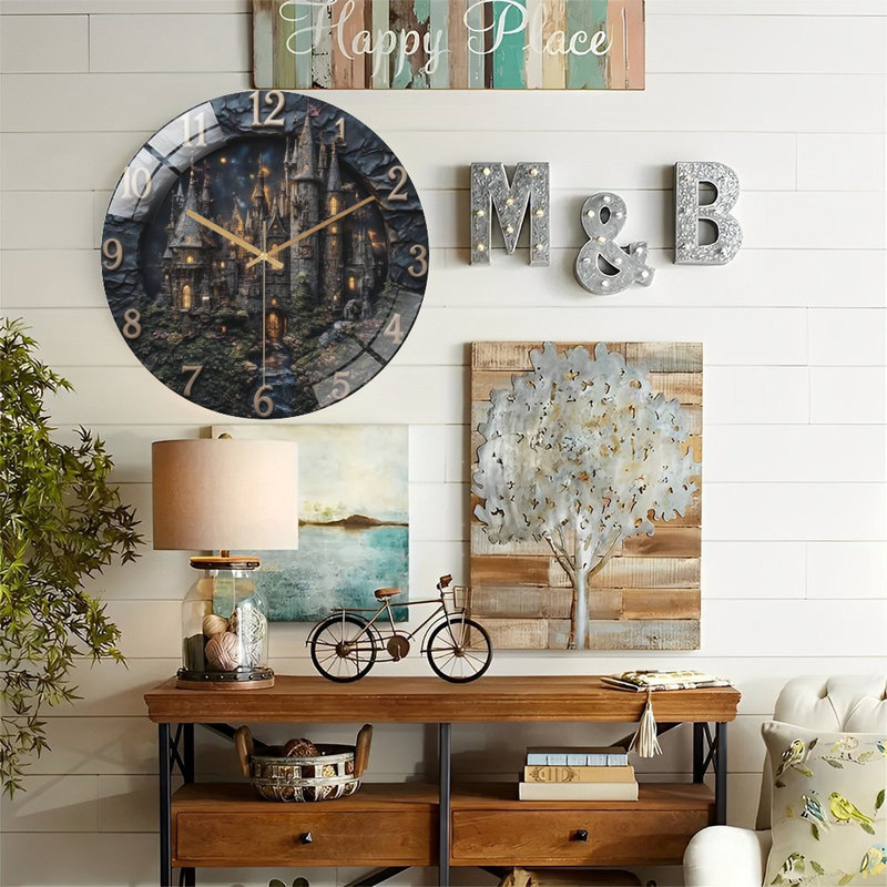 Horloge murale en verre 12 po