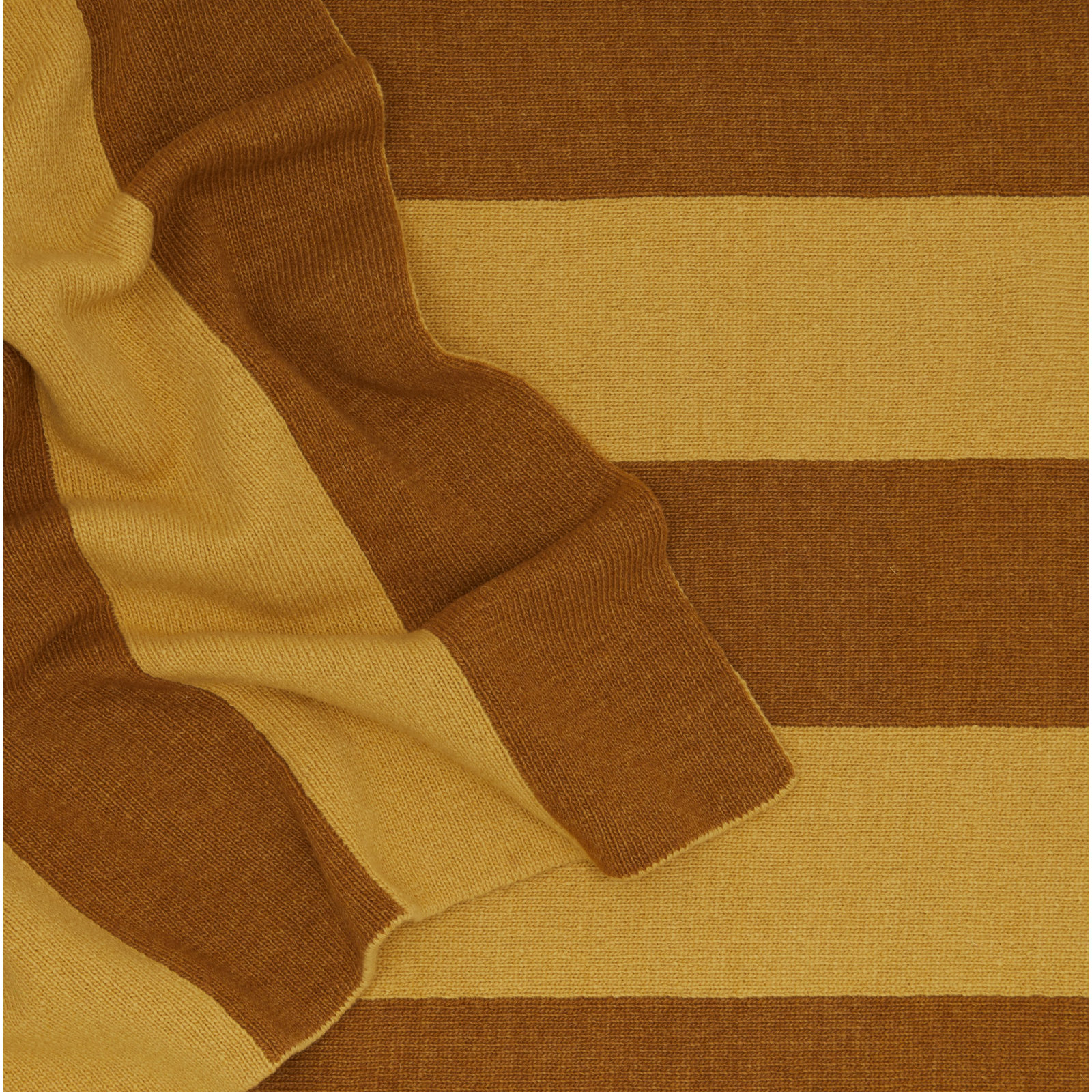 Simple Striped Throw Blanket, Mustard/Bronze