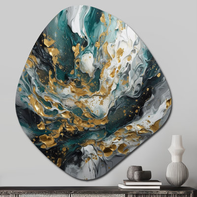 Vickey - Abstract Asymmetrical Metal Wall Art, Modern Unique Shape Metal Art Print