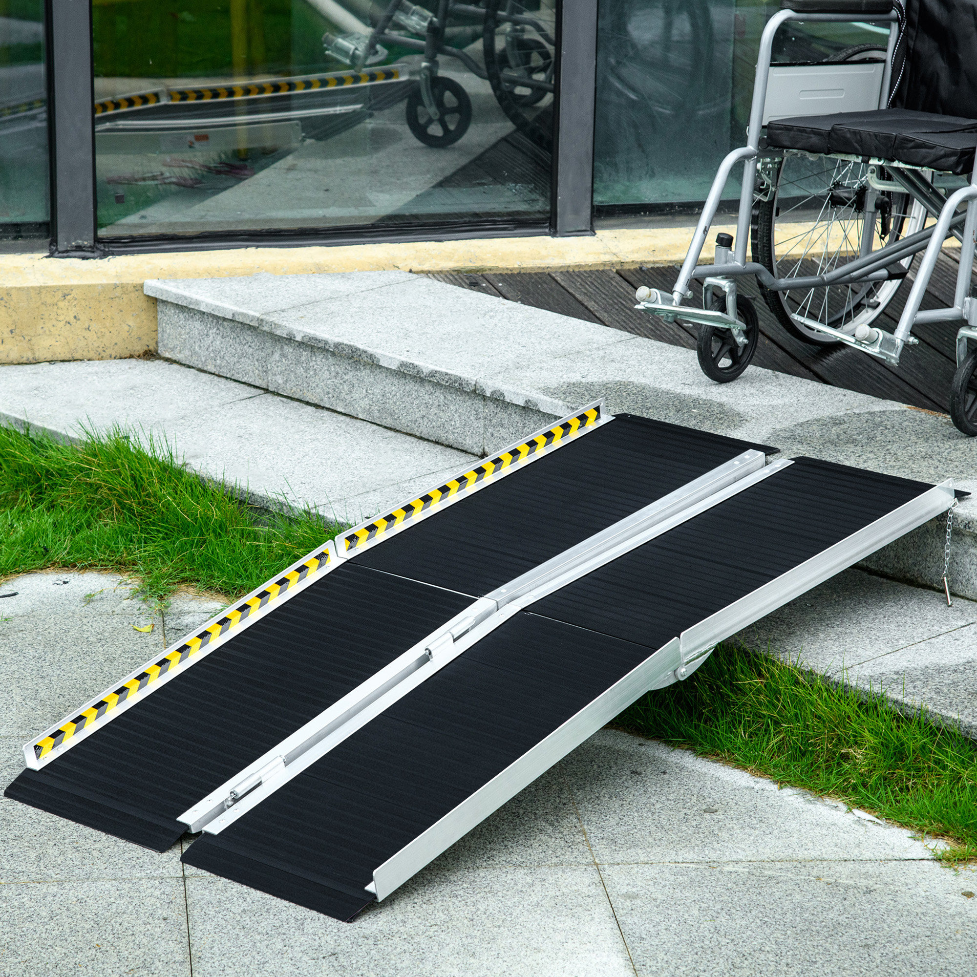 HomCom Metal Foldable 59.8'' L Portable Ramp | Wayfair