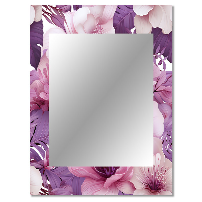 Motif tropical de rêve orchidée d'Antibes - miroir décoratif tropical, miroir mural tropical, impression d'art en métal