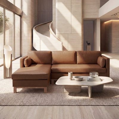 Mid-Century Boneless Modern L Shaped Couch With Reversible Chaise
