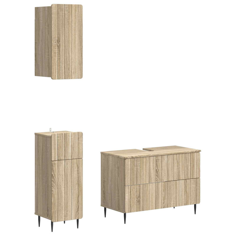 Bathroom Storage Furniture Set, Sonoma Oak