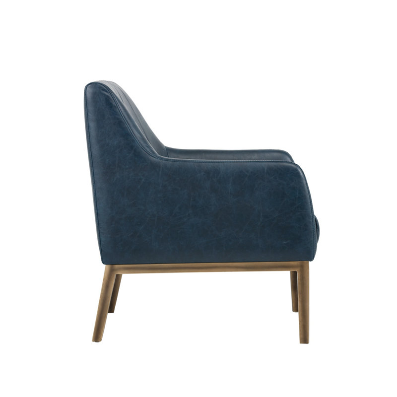 Irongate Armchair, Blue Faux Leather