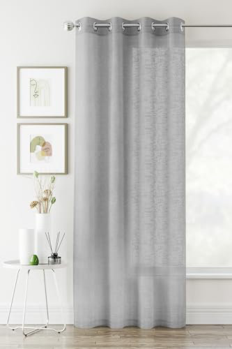 Rojean Sheer Curtain Single Panel, 55cm W x 54cm L, Silver