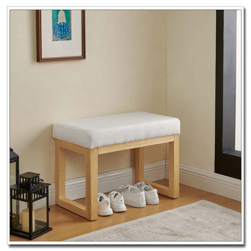 Upholstered Shoe-changing Bench, Beige