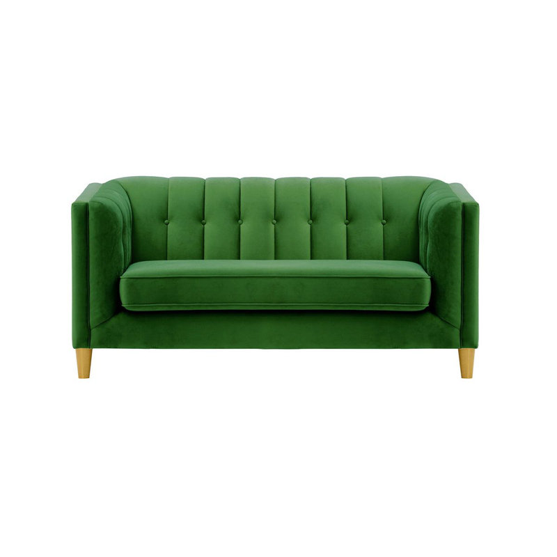 Orlis 2 Seater Velvet Sofa, Green