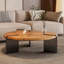 Table basse luxueuse de couleur noyer clair-1819894221