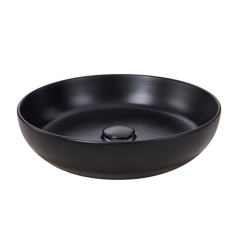 Metro Lane 400mm L x 400mm W Natural Ceramic Circular Sink, Black