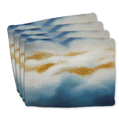 Napperons en polyester tressé - Nuage abstrait, ensemble de 4 décorations